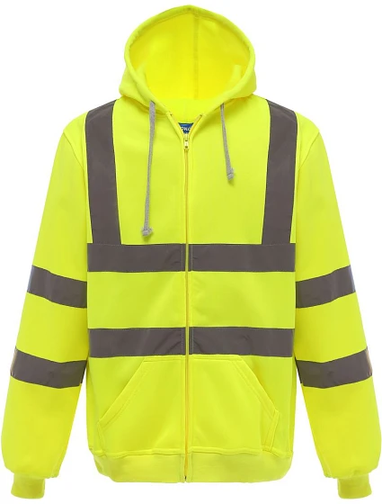 Mikina s kapucňou Yoko HVK 07 Hi-Vis 79.VK07, žltá, vysoká viditeľnosť