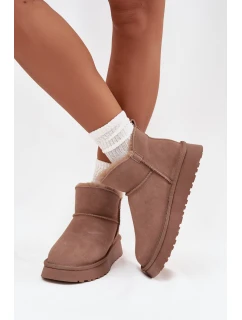 Śniegowce Z Naturalnego Zamszu Ocieplane Futerkiem Vinceza 97961 Beżowe