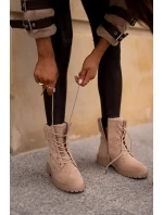 Dámske zateplené členkové topánky Workery Zippered Beige Mivael Dámske zateplené členkové topánky Workery Zippered Beige Mivael