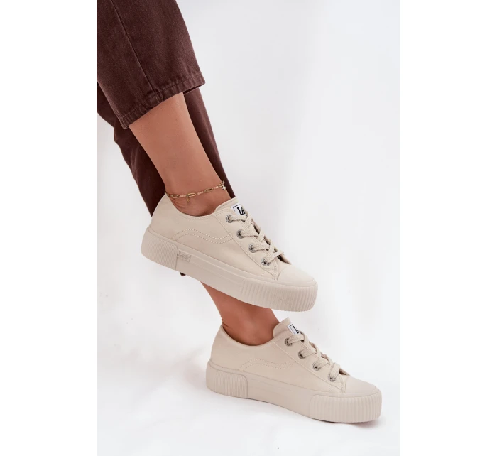 Dámske tenisky na platforme LEE ISLA C WOMEN LOW - béžové