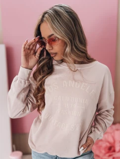 Dámska nadrozmerná mikina KALISTYLE v púdrovo ružovej farbe FashionStreet BY1364