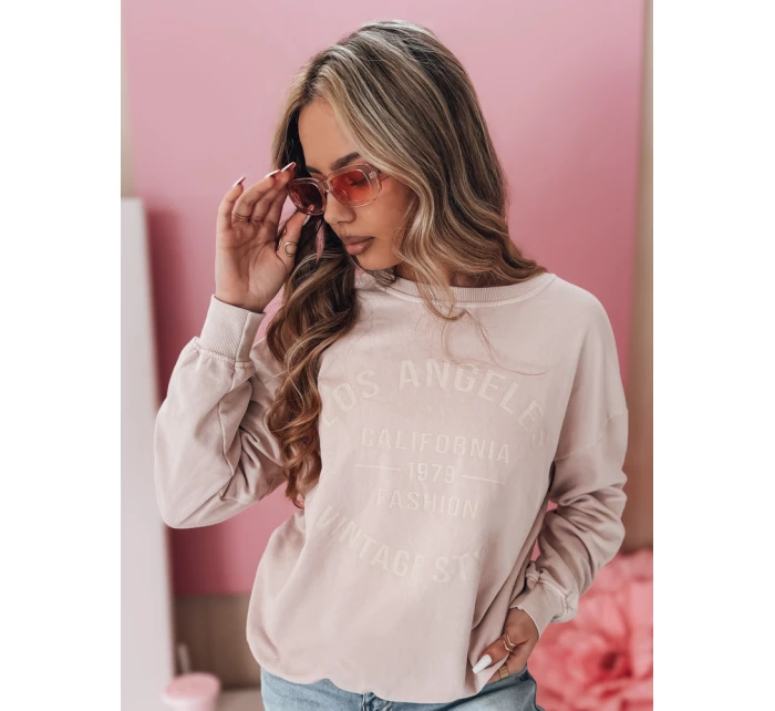 Dámská oversize mikina v pudrově růžové barvě Dstreet model 21985690 - FashionStreet Dámská oversize mikina v pudrově růžové barvě Dstreet model 21985690 - FashionStreet