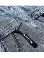 Svetlo modrá voľná dámska džínsová bunda / prikrývka cez oblečenie (C101)