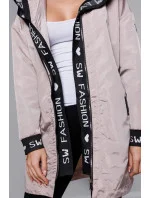 Dámska tenká bunda s kakaovým lemovaním (B8145-51)