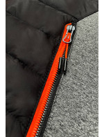 Čierno-grafitová pánska športová bunda s reflexnými zipsami (8M908-392)