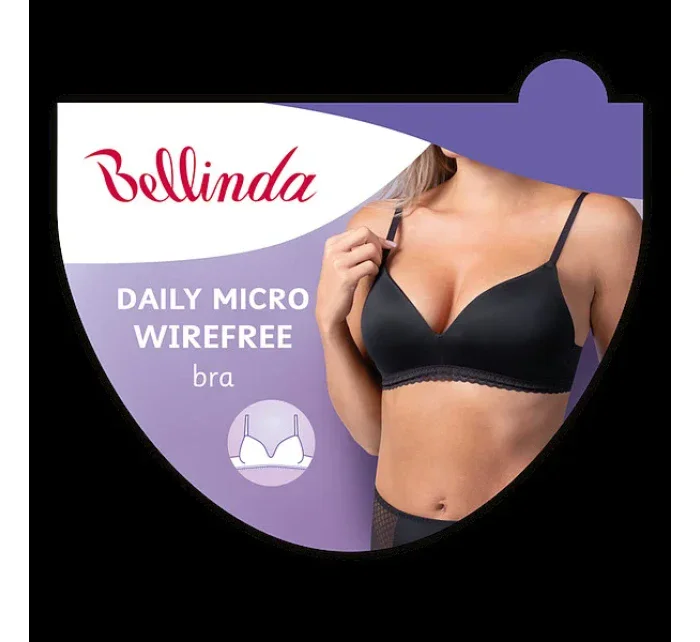 Dámska podprsenka s kosticami DAILY MICRO WIREFREE - BELLINDA - čierna