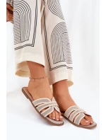 Klasické Dámské Plážové Pantofle Béžové model 21688725 - Boto