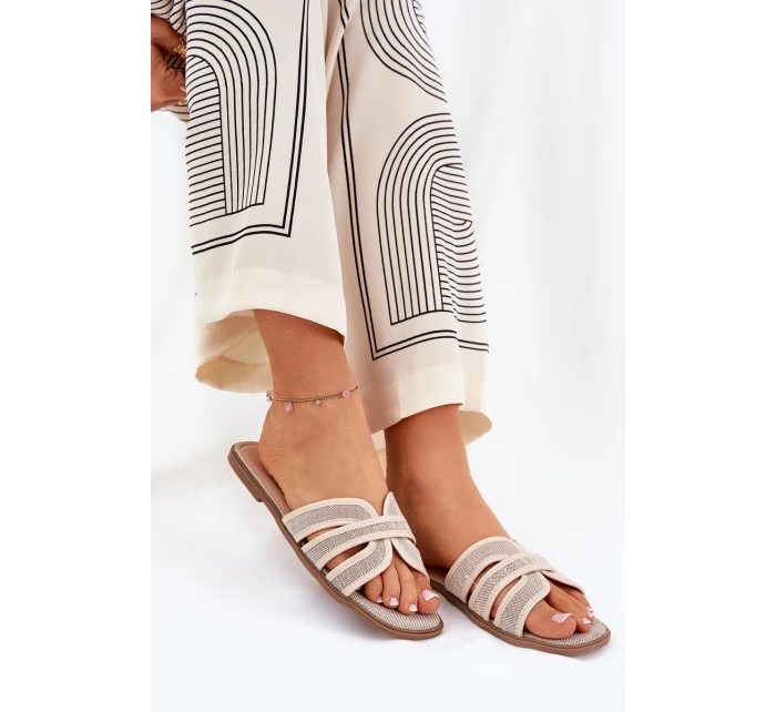 Klasické Dámské Plážové Pantofle Béžové model 21688725 - Boto