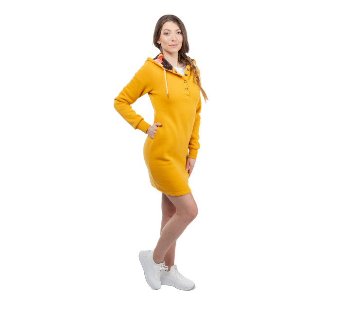 Dámske mikinové šaty GLANO - žlté