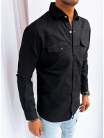 Pánska čierna džínsová košeľa Dstreet DX2474