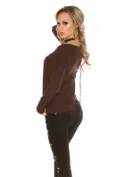 Módny sveter 8507 so šnúrkami - Koucla Módny sveter 8507 so šnúrkami - Koucla