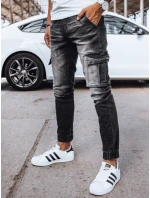 Pánske džínsové nohavice jogger čierne FashionStreet UX4038