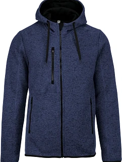 PA 365 Pánská pletená fleecová bunda s kapucí model 22423421 navy melange - Kariban ProAct