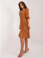 Sukienka LK SK model 19915443 jasny brązowy - FPrice Sukienka LK SK model 19915443 jasny brązowy - FPrice