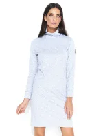 Dámske voľnočasové šaty s rolákom stredne dlhé sivé - Šedá - Makadamové Dámske voľnočasové šaty s rolákom stredne dlhé sivé - Šedá - Makadamové