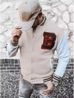 Pánska mikina na zips v ecru farbe FashionStreet BX5440