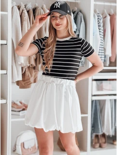 Dámska mini sukňa PUFFELLA ecru FashionStreet CY0501