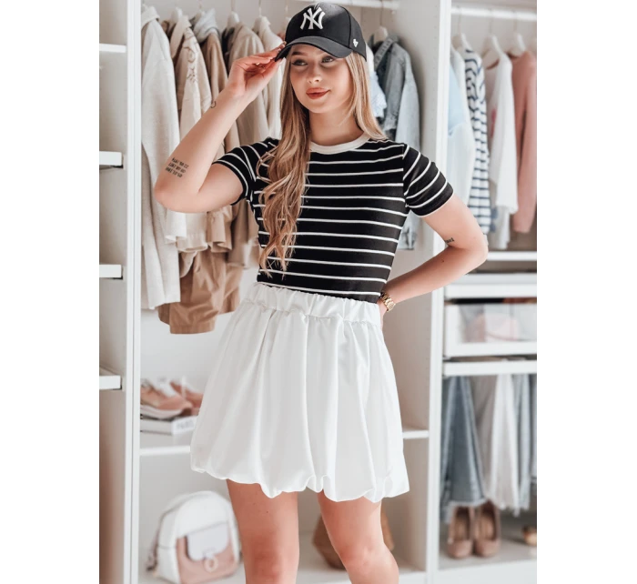 Dámska mini sukňa PUFFELLA ecru FashionStreet CY0501