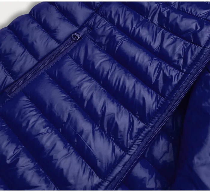 Tmavomodrá krátka dámska prešívaná vesta (5M702-215)