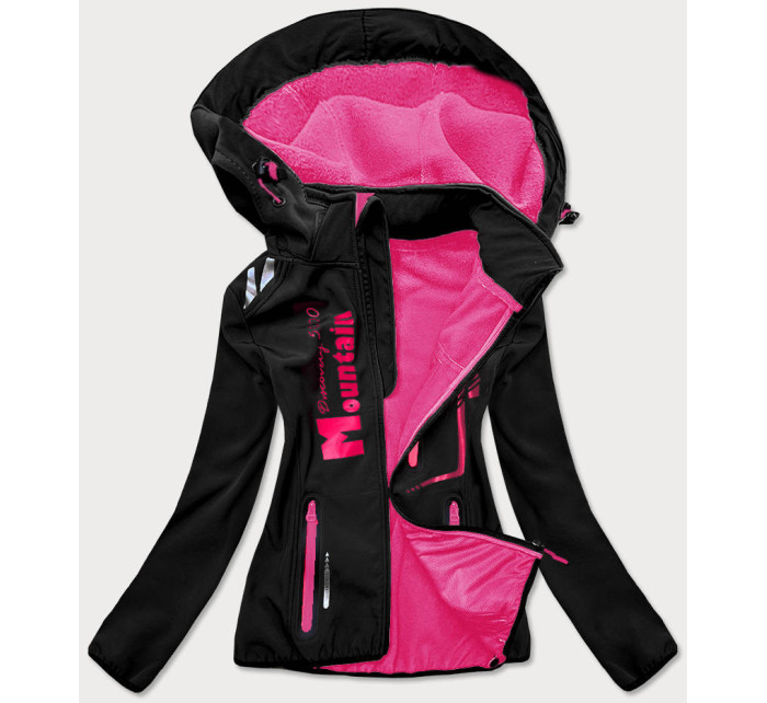 Čierno-ružová dámska softshellová bunda (HH030-1)