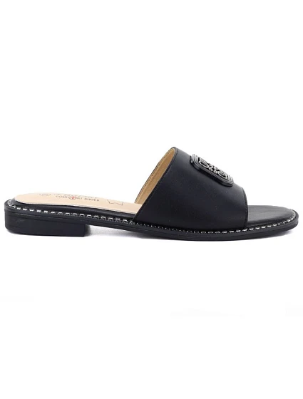 Dámské černé kožené žabky model 22117535 - S.Barski