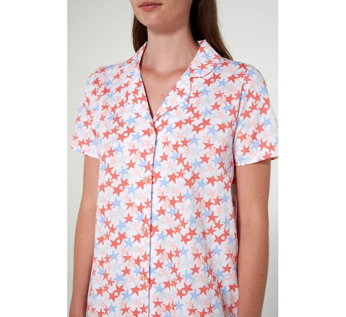 Vamp - Nočná košeľa s gombíkmi a potlačou 20287 - Vamp Vamp - Nočná košeľa s gombíkmi a potlačou 20287 - Vamp