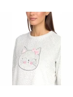Dámske pyžamo s nášivkou mačky 15234 - 473 Šedá - Vamp