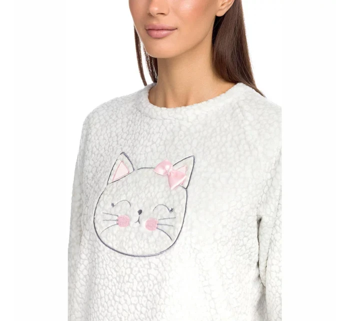 Dámske pyžamo s nášivkou mačky 15234 - 473 Šedá - Vamp