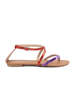 Pohodlné fialové sandále pre ženy bez podpätku