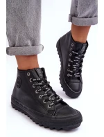 Trampki Damskie Big Star Wysokie Ocieplane Czarne EE274110 Trampki Damskie Big Star Wysokie Ocieplane Czarne EE274110