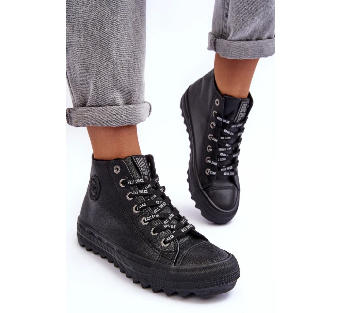 Trampki Damskie Big Star Wysokie Ocieplane Czarne EE274110 Trampki Damskie Big Star Wysokie Ocieplane Czarne EE274110