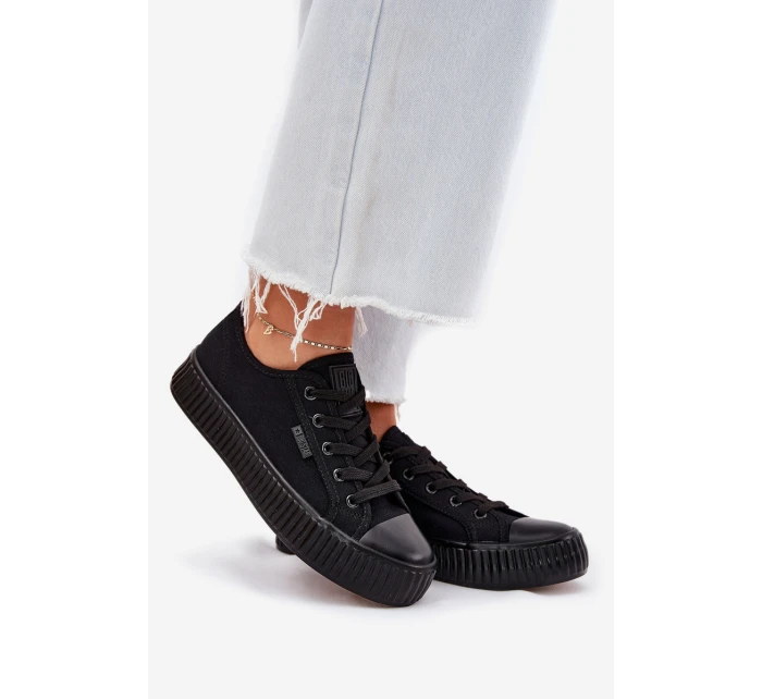 Materiałowe Trampki Damskie Na Platformie Big Star RR274775 Czarne