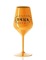 FRIDAY - oranžový nerozbitný pohár na víno 470 ml