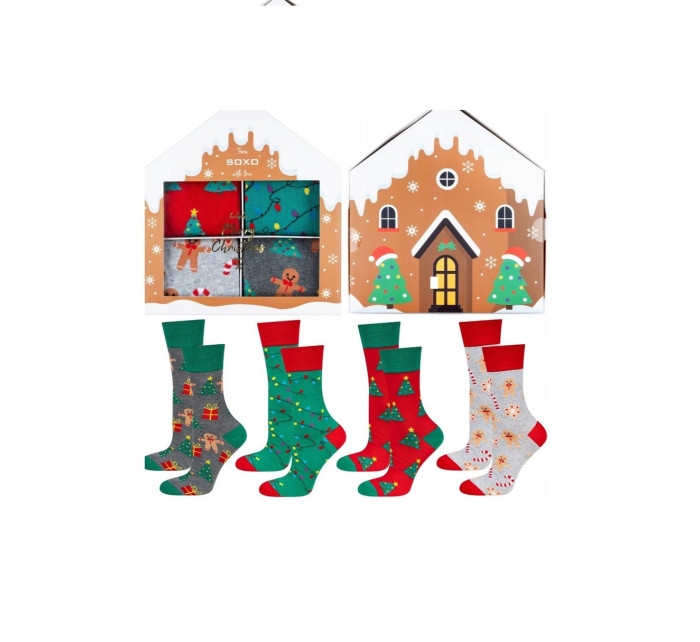 Vianočné ponožky SOXO v krabici / 4-pack 70750A
