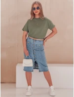 Dámské tričko tmavě zelené Dstreet model 21976418 - FashionStreet Dámské tričko tmavě zelené Dstreet model 21976418 - FashionStreet