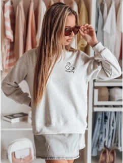 Dámska nadrozmerná mikina s výšivkou CHERSOFT sivá FashionStreet BY1402