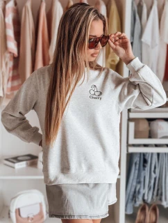 Dámská oversize mikina s výšivkou šedá Dstreet model 21988047 - FashionStreet