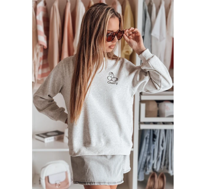 Dámska nadrozmerná mikina s výšivkou CHERSOFT sivá FashionStreet BY1402