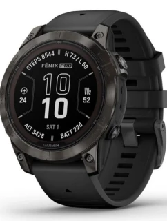 Garmin Fenix 7 Pro 47 mm Sapphire Solar Carbon Gray DLC Titanium s čiernym remienkom