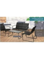 SADA ZÁHRADNÉHO NÁBYTKU 4 KUSY ČIERNA