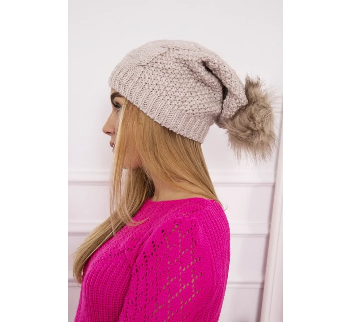 Sandra model 18750743 světle béžová fleecová čepice - K-Fashion