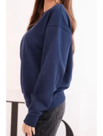 Dámska základná bavlnená mikina s okrúhlym výstrihom modrá Dámska základná bavlnená mikina s okrúhlym výstrihom modrá