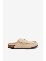 Klapki Chodaki Damskie Na Korkowej Platformie Beżowe Nivalia