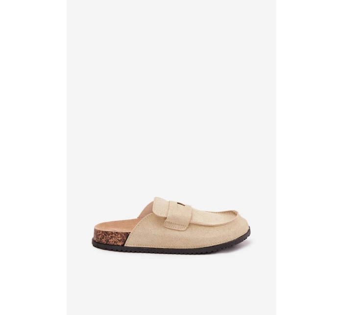 Klapki Chodaki Damskie Na Korkowej Platformie Beżowe Nivalia