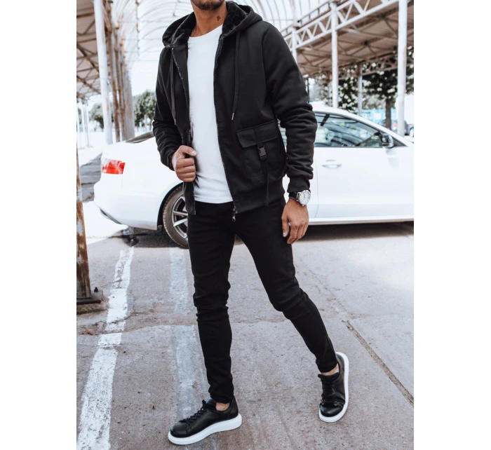 Pánská zateplená mikina na zip černá Dstreet model 21970387 - FashionStreet