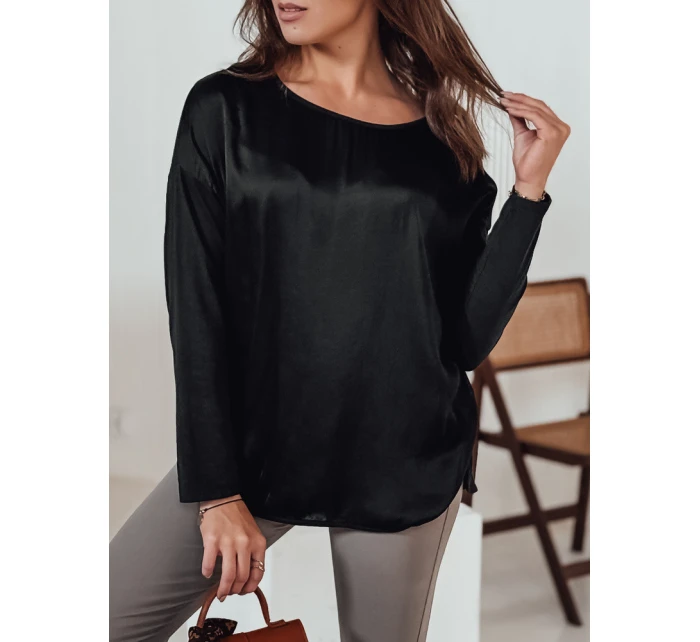 SILKINEA dámska blúzka oversize s príveskom čierna FashionStreet RY2668