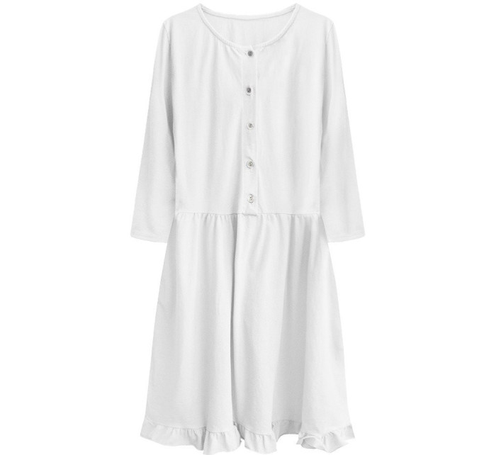 Biele bavlnené dámske oversize šaty (305ART)