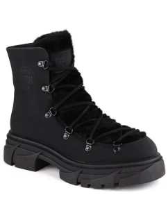 W model 18845425 černé boty na platformě z umělé kožešiny - Big Star