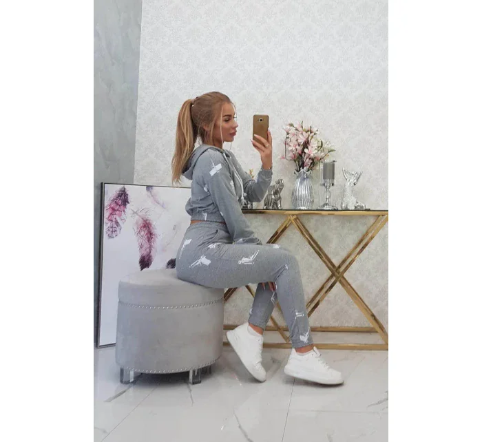 Sada s potlačou pištole šedá