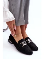 Dámské mokasíny s ozdobou černá model 21636080 - SERGIO LEONE